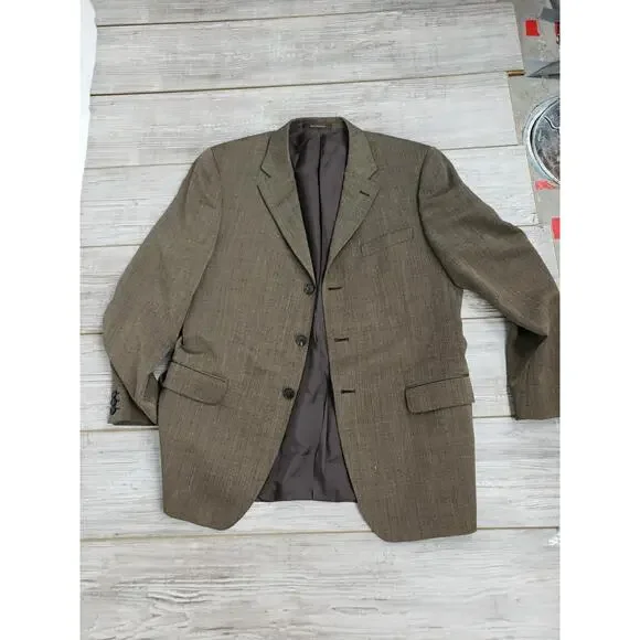 Ermenegildo Zegna Soft Suit Jacket Blazer Brown Wool Made in Switzerland SZ 54